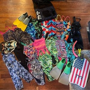 Swim starter bundle-all sizes 28-30!! 16 suits plus equipment